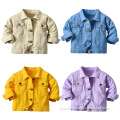 Male Denim Jacket Outfits Children's Casual Solid Color Long-Sleeved Denim Jacket Manufactory